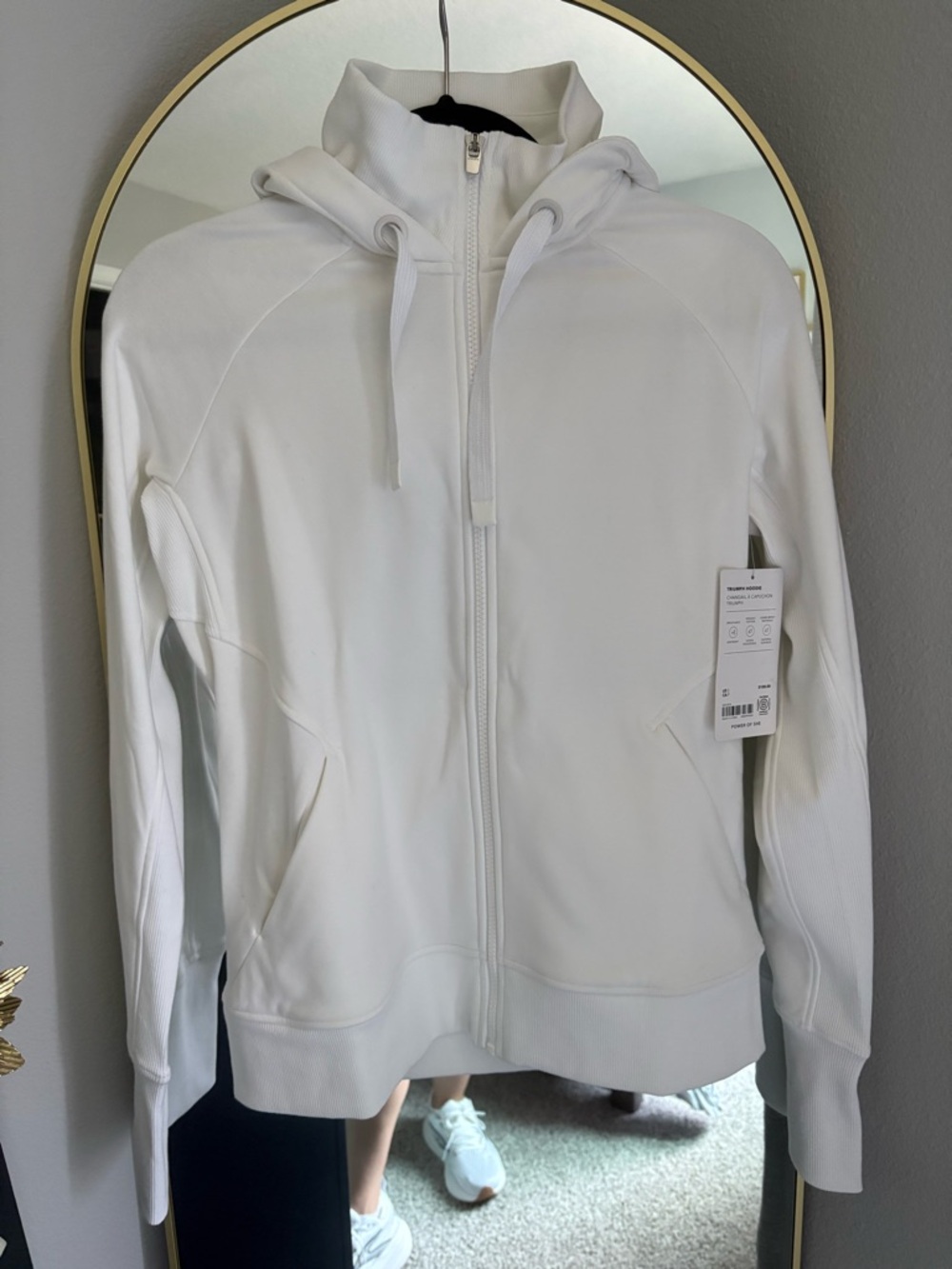 Athleta White Full-Zip Hooded Jacket